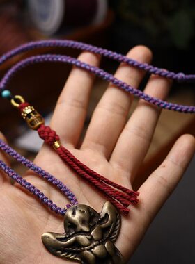 子鱼居手工原创藏式大鹏鸟吊坠颈链复古民族风文玩全手工编织定制