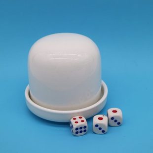 鱼虾蟹色子骰子金线葫芦鸡专用 陶瓷筛盅 手摇骰盅色盅甩盅盘碗