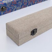 蓝龙宋锦麻布加工定制亚麻锦布空扇盒 8寸宣纸折扇空 10寸 9.5寸