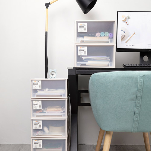 办公室桌面收纳盒抽屉式收纳柜塑料收纳盒A4纸文件用品储物整理箱