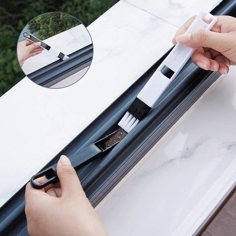 窗户窗槽凹槽清洁刷纱窗工具键盘槽沟小刷子玻璃带簸箕