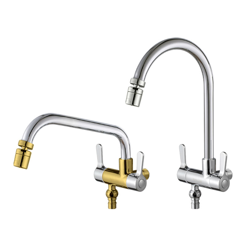 单冷一进二出水龙头家用拖把池双控龙头洗衣机两用开关水龙头入墙