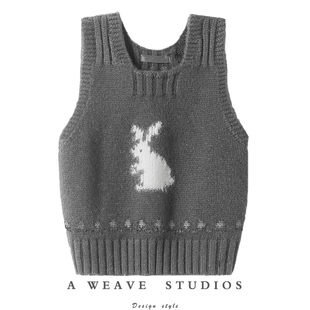 小白兔纯羊绒车里子针织衫 新款 圆领套头背心马甲女 要命 型好看