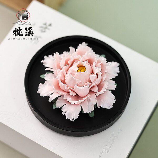 可定制手工牡丹陶瓷花扩香器室内车载香薰摆件送老师朋友中秋礼品