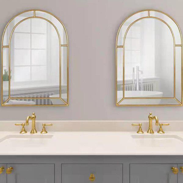 法式简约装饰镜欧式玄关挂镜浴室镜轻奢化妆镜软装壁挂艺术镜定制