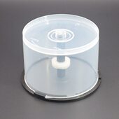 光盘桶布丁桶cd dvd桶50片空桶光盘盒透明塑料桶收纳桶12cm直径光