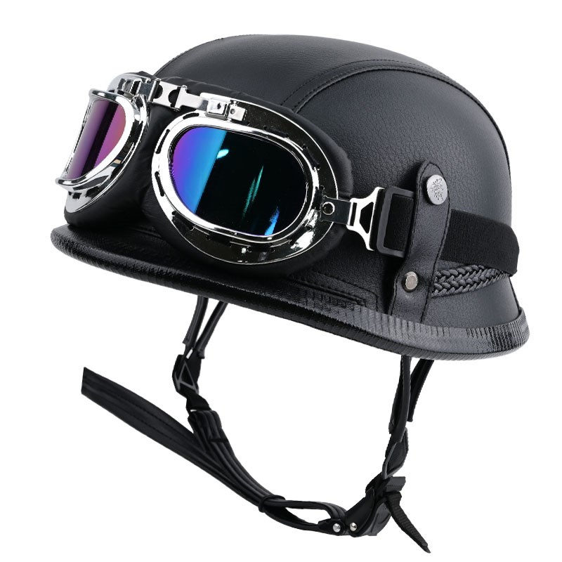 3C飞行员头盔德系复古网红半F盔大兵钢盔男女四季通用