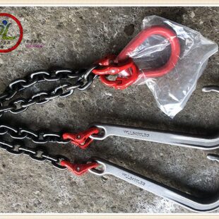 程力粤海清障车配件双钩拖车钩挂钩救援车双链钩子链条钩牵引钩5T