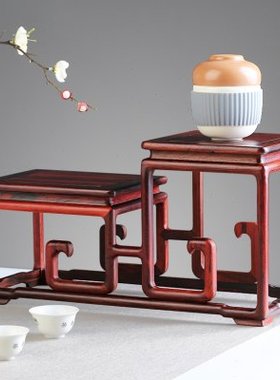 禅意红木博古架 新中式客厅桌面茶桌摆件 花架装饰品收纳柜置物架