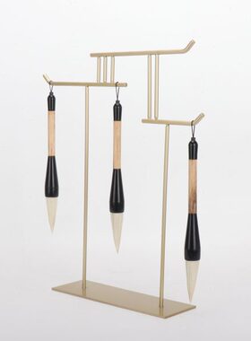 现代新中式创意铁艺毛笔架书房客厅摆件样板房别墅展柜玄关装饰品