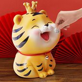 小老虎存钱罐儿童男孩卡通储钱女孩十二生肖储蓄罐2024年新款 摆件