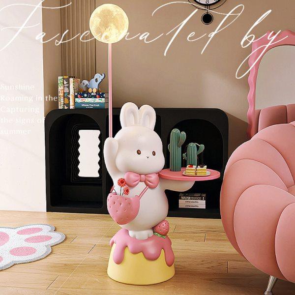 可爱兔落地摆件灯卡通奶油风大型创意客厅电视柜沙发边家居装饰品,家居饰品,落地摆件,淘宝优惠券,粉丝福利购,淘宝优惠卷