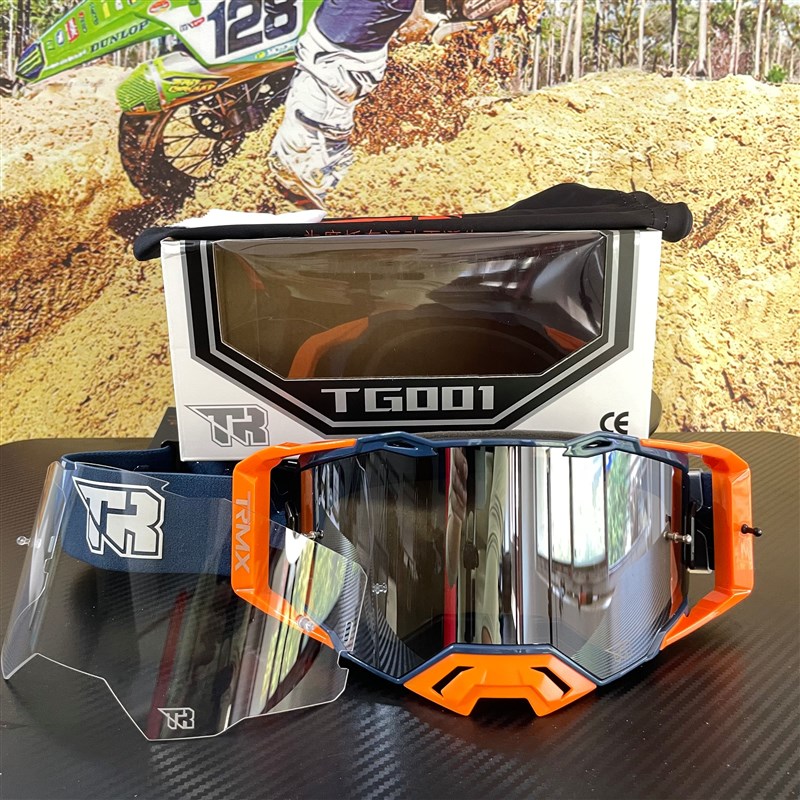 TR虎牌可近视眼镜越野骑行风镜摩托车头盔护目镜防雾速降山地车男