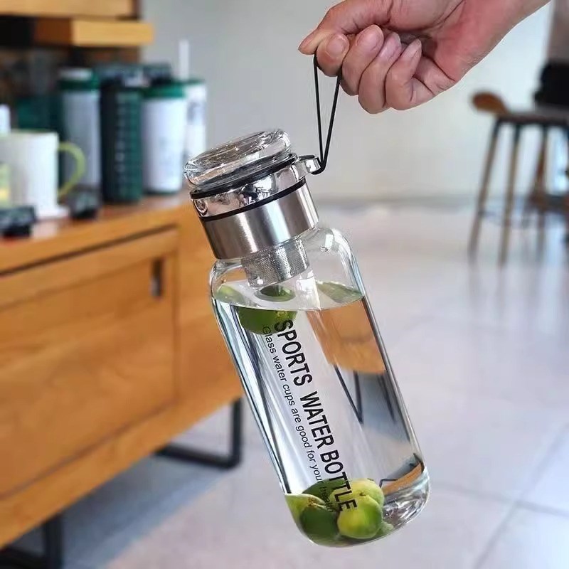 玻璃水杯大容量1000ml水壶茶杯防爆茶水分离泡茶杯子瓶夏季高颜值