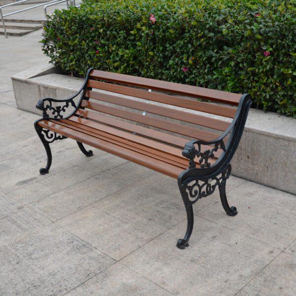 排椅实木园林椅休闲椅铸铁铸铝公园椅室外长木椅子防腐木塑木座椅