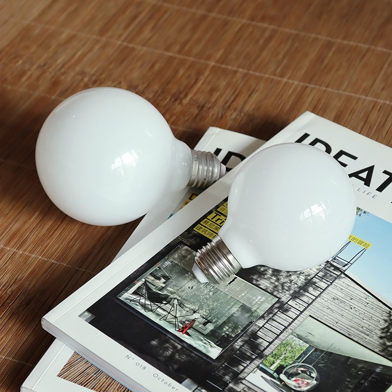 无频闪360全发光led龙珠灯泡G80G95灯泡光源圆形奶白色玻璃球泡