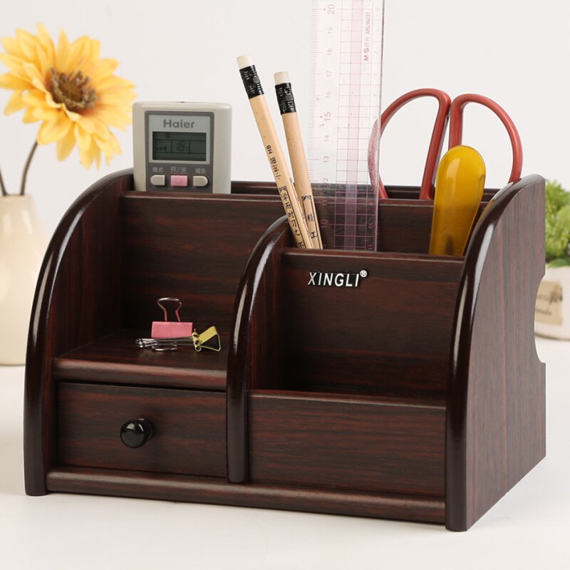 木制桌面收纳盒子木质茶几手机遥控器置物架客厅创意抽纸巾盒笔筒