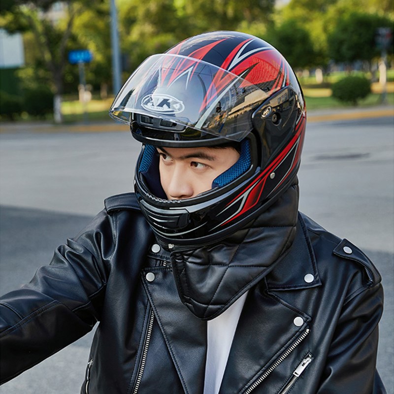 3c认证摩托车头盔男电动车头盔四季通用款机车电瓶车冬季防雾头盔