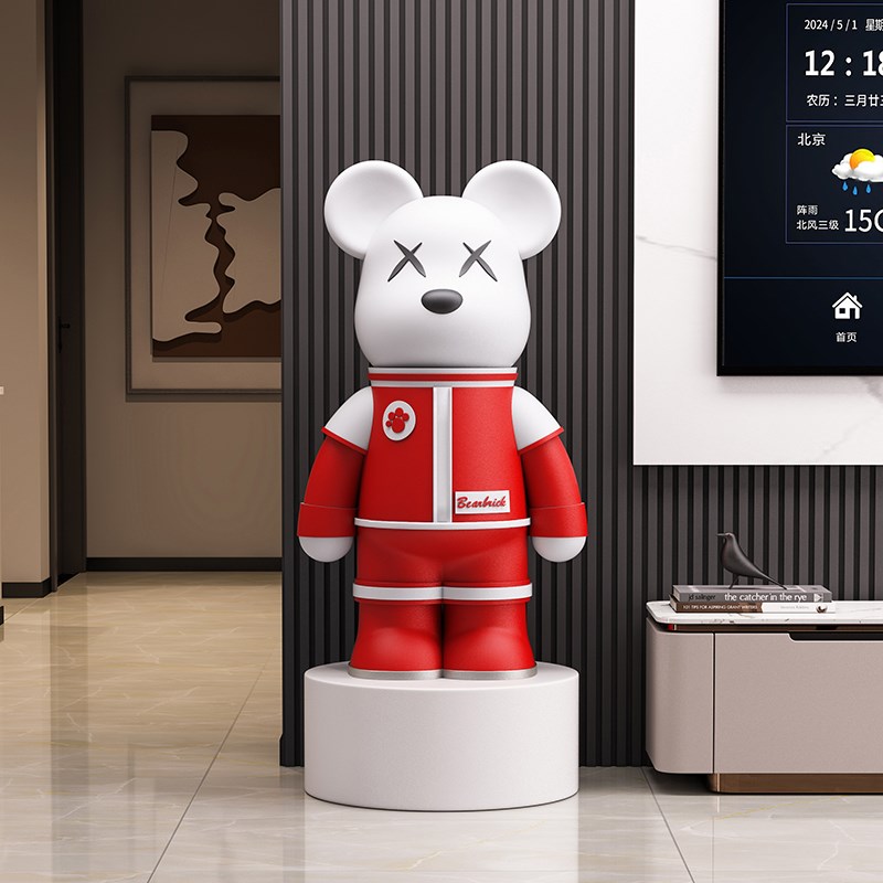 大型落地暴力熊装饰摆件客厅卡通朋友送礼创意多巴胺轻奢乔迁礼品