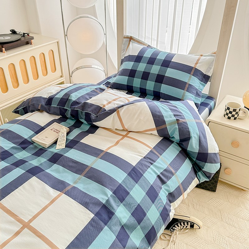 纯棉学生宿舍床上三件套床垫床罩被套罩单人床被子被褥六件套全套