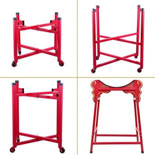 鼓架大鼓架儿童可折叠万向轮子铁艺乐器鼓架战鼓架威风锣鼓架子