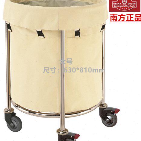 南方C-63大号圆形布草车 酒店客房服务手推车不锈钢脏毛巾收集车A