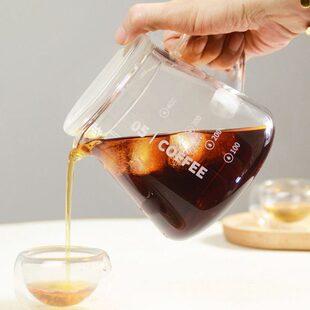 手冲咖啡分享壶刻度壶加厚耐热玻璃滴漏式挂耳冲泡花茶公杯牛奶壶