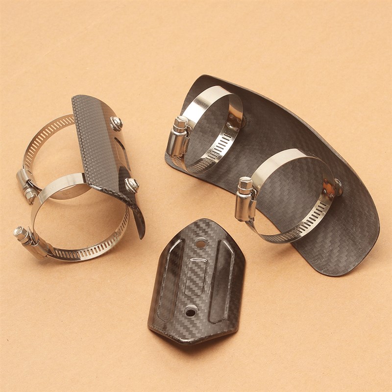 改装摩托车排气管碳纤维防烫盖SC天蝎Z900防烫布芭蕉布龙骨防烫片