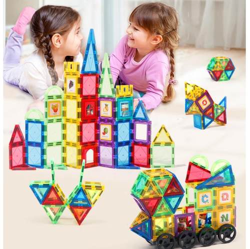 魔磁玩家6.5cm摩天轮188件套儿童小彩窗玩具磁力片建构片生日礼物