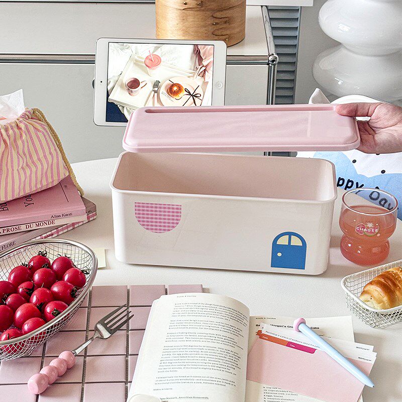 可爱多巴胺插排插座收纳盒桌面电源线收纳神器充电器集线器整理盒