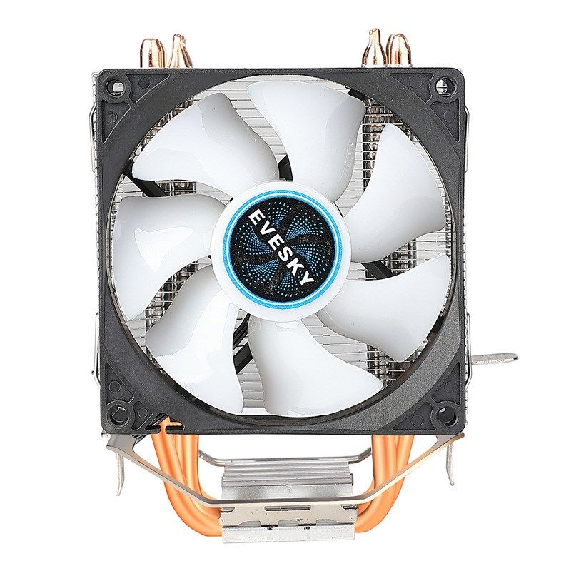 跨境寒霜400IED发光cpu散热器 4热管电脑4铜管下压式静音CPU风扇