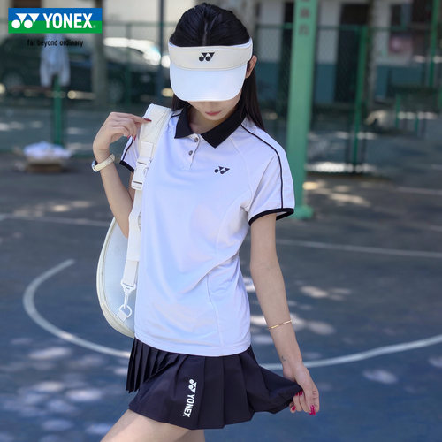 尤尼克斯羽毛球服女POLO衫短袖