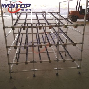 供应工厂线棒货架 滑轨精益管货架 电子移动式防静电货架