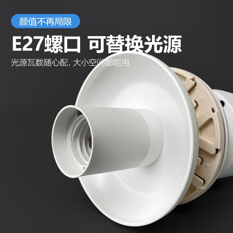 新款E27螺口可拆卸灯头款花型吊扇灯卧室客厅可换灯泡蜻蜓风扇灯