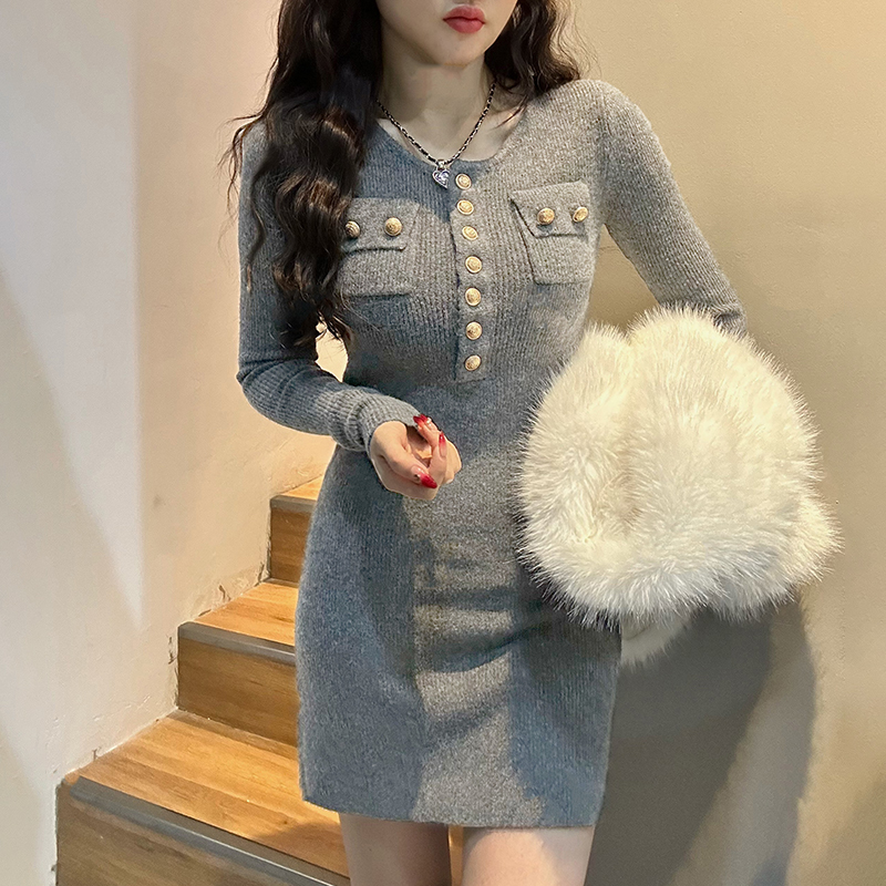 高级感穿搭小香风连衣裙子女秋季2025年新款内搭包臀气质长袖短裙