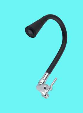 黑色万向管角式单水龙头 彩色4分角式厨房万向单冷龙头