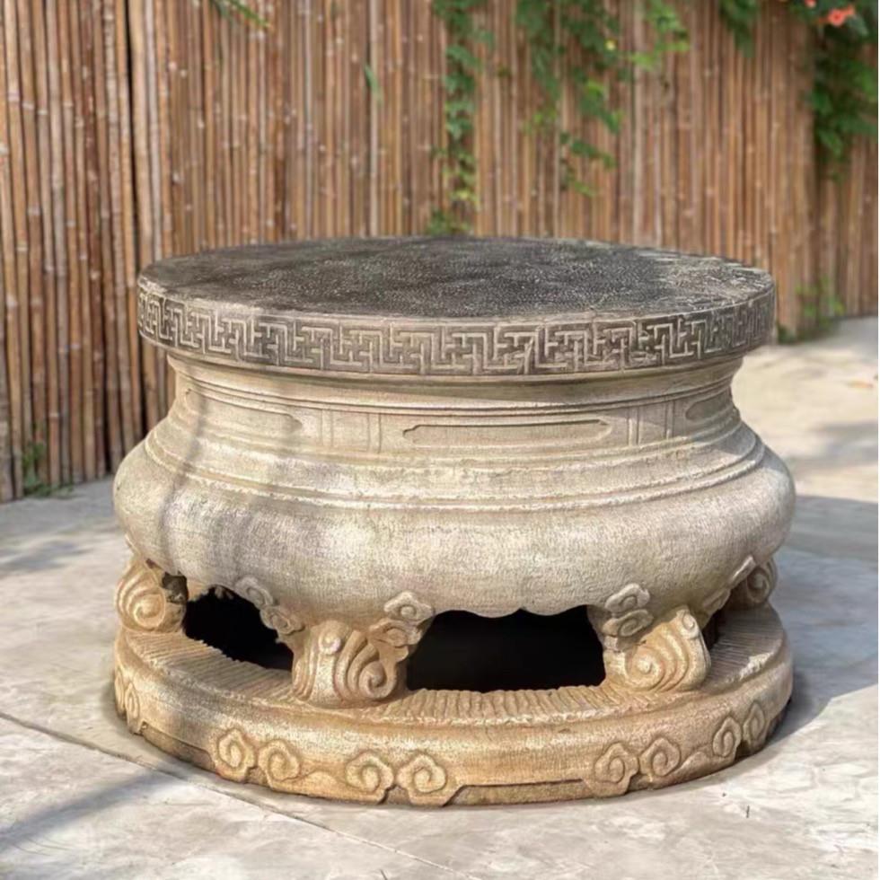 石雕须弥座汉白玉柱墩太湖石墩底座庭院花架盆景莲花座祥云柱定制