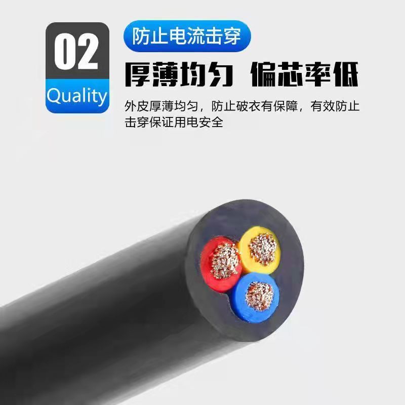 工程电线国标电缆线2芯3芯2.5平方护套线户外家用防水防冻电源线