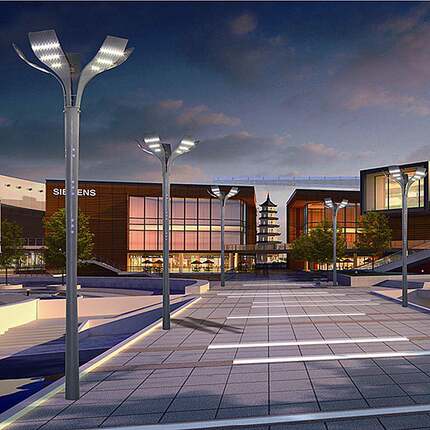 广场道路4头4臂玉兰景观灯户外市政工程艺术组合照明路灯LED300瓦