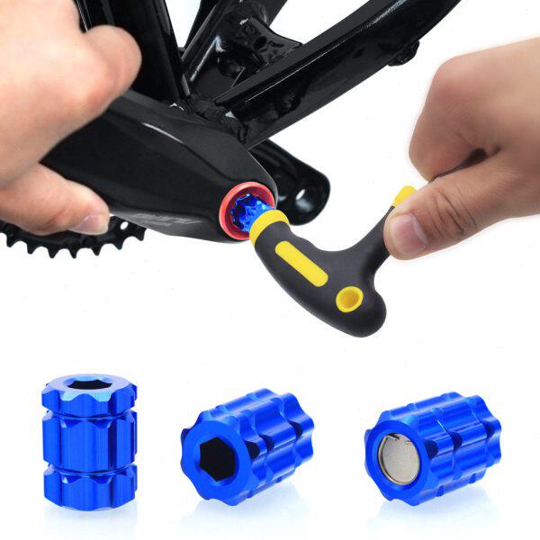 山地公路自行车一体中空梅花曲柄盖工具 铝合金中轴牙盘拆装扳手