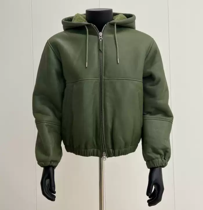 thumbnail for Green leather jacket