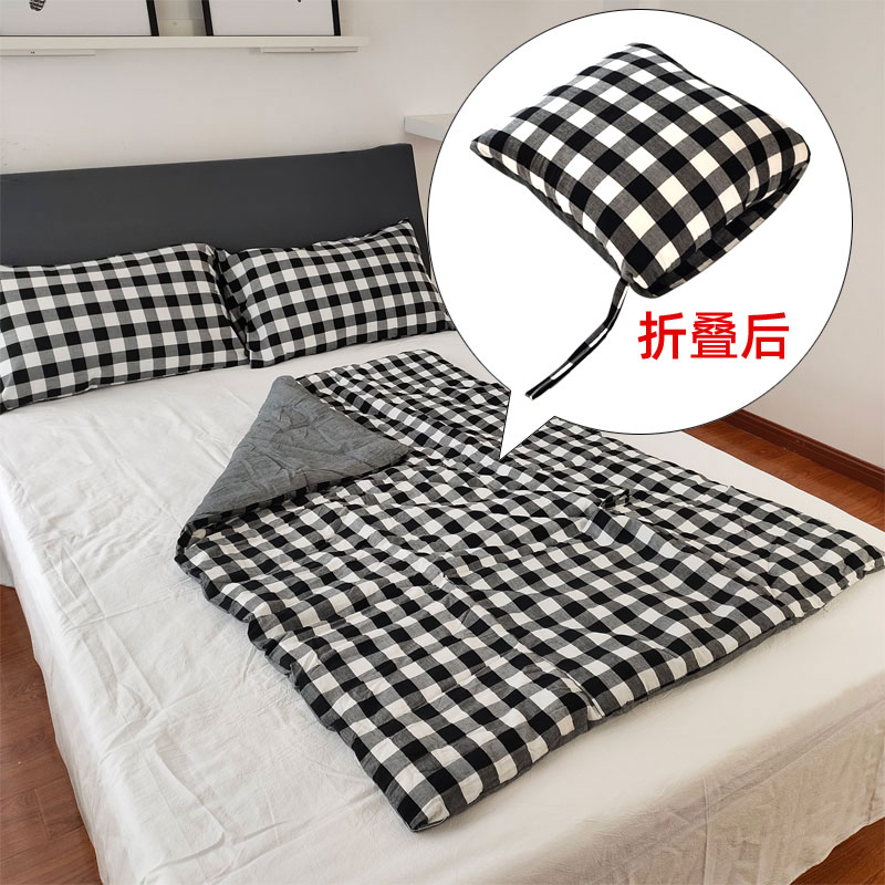 全棉水洗棉抱枕被两用午s睡办公室夏被折叠毯子空调被车载便携抱