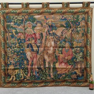 15碧潭羊毛西洋古董老物件收藏1民俗画1挂毯厘幅9大米7老式*法国