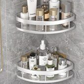 洗澡厕所墙上浴室三角置物架洗手间子收纳架墙角卫生间免打孔壁挂