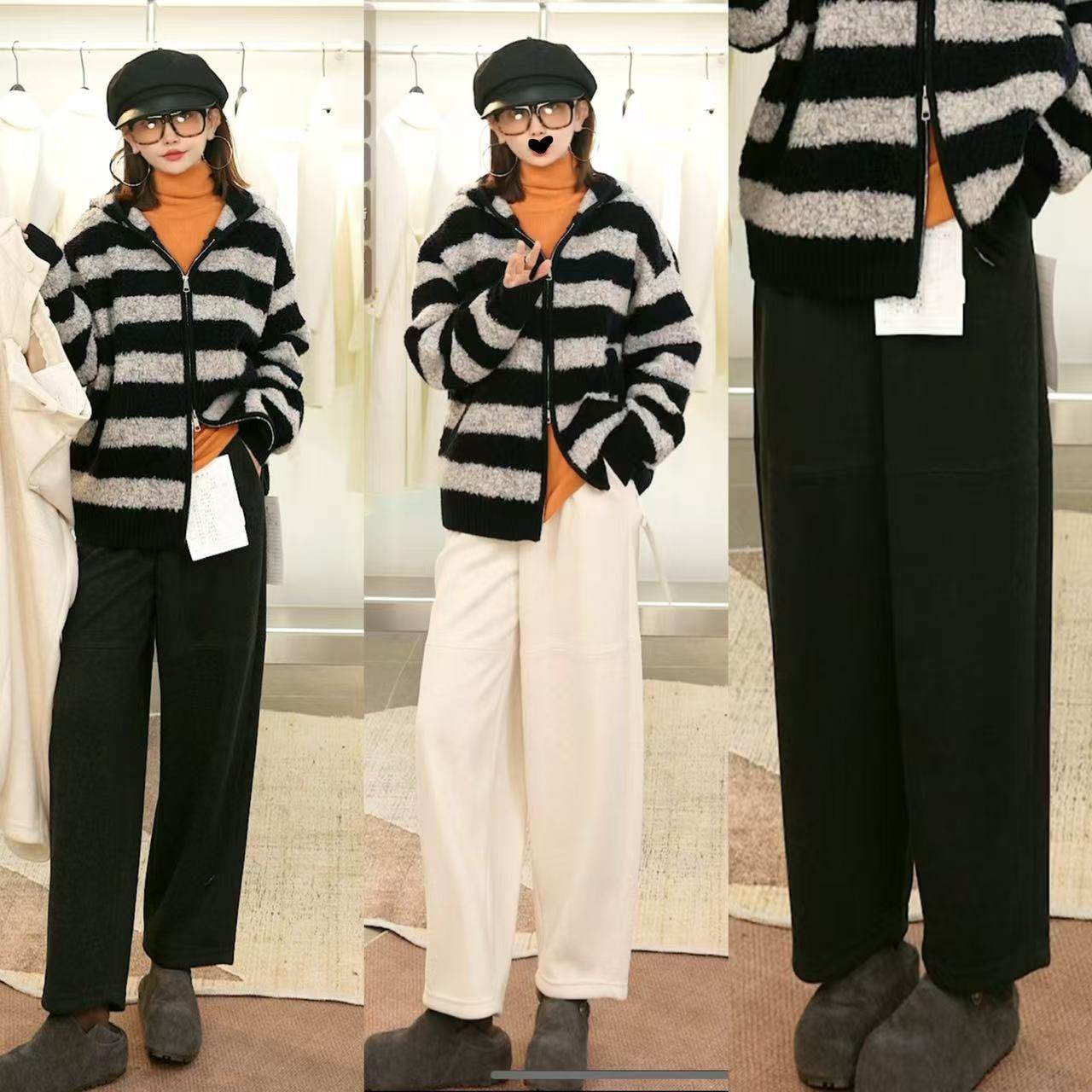 【粉红爷爷专享】纯色设计款时尚通勤长裤66FV334