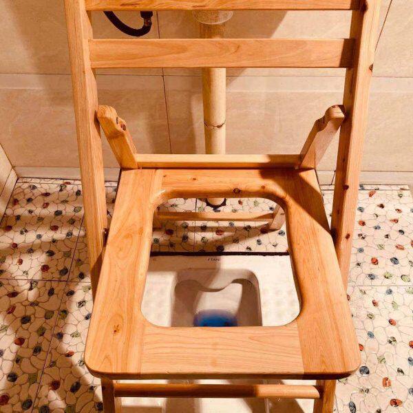 折叠实木坐便椅老人孕妇坐便器厕所凳病人大便座椅木质坐便凳家用