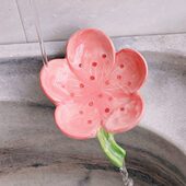 创意肥皂盒个性 挑花可爱大号香皂盒卫生间沥水收纳盒家用花朵皂托