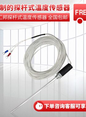 Pt100温度传感器铂热电阻WZP-187防水温度探头 K/E型热电偶感温棒