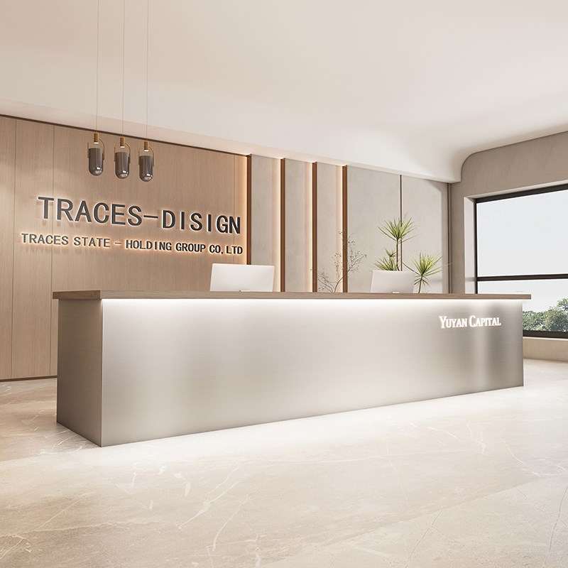 定制现代培训机构物业公司酒店y大厅办公室前台桌接待台吧台收银