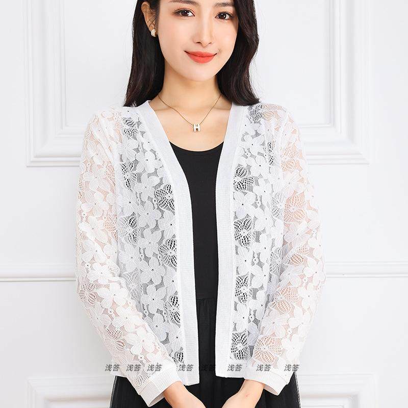 蕾丝小披肩夏季配春秋短外套旗袍外搭开衫中年女薄款针织上衣